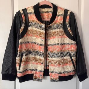 Rebecca Minkoff Woven Patterned Multicolor Women's Bomber Jacket